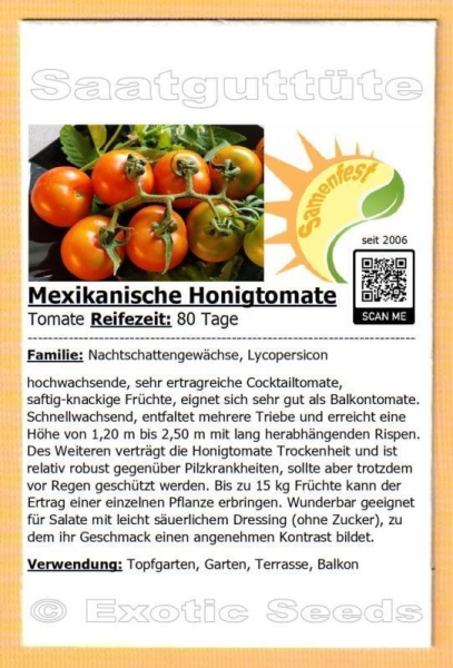 Tomate * Mexikanische Honigtomate * 20-1.000 Samen